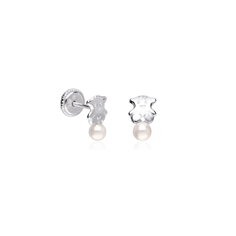 Pendientes Plata y perlas "Mi osito Flekis"