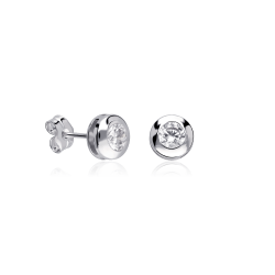 Pendientes Oro blanco 18k y circonitas "Chic"
