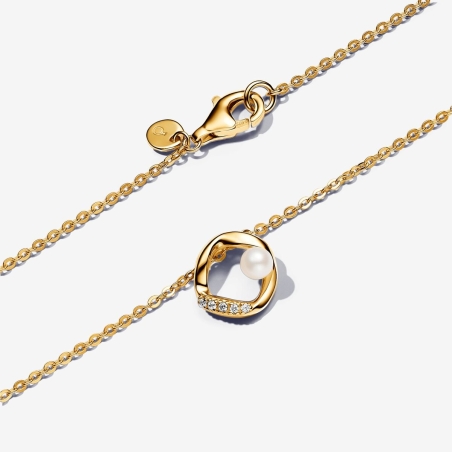 Collar Pandora Círculo y Perla Cultivada 363303C01-45