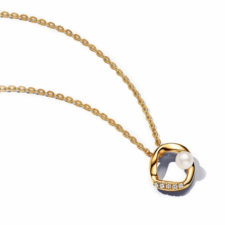 Collar Pandora Círculo y Perla Cultivada 363303C01-45