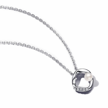 Collar Pandora Círculo y Perla Cultivada 393303C01-45