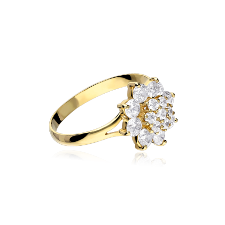 Anillo Oro 18k y circonitas "Rosette"