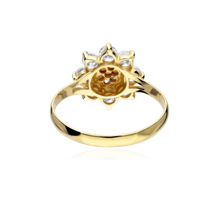 Anillo Oro 18k y circonitas "Rosette"
