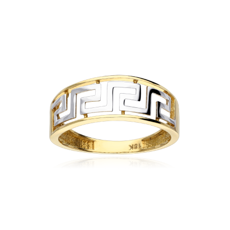 Anillo "Greek" Oro Bicolor 18k y greca