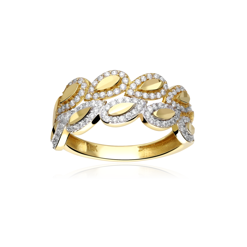 Anillo Oro Bicolor 18k y circonitas "Lulla"