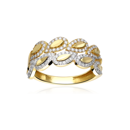 Anillo Oro Bicolor 18k y circonitas "Lulla"