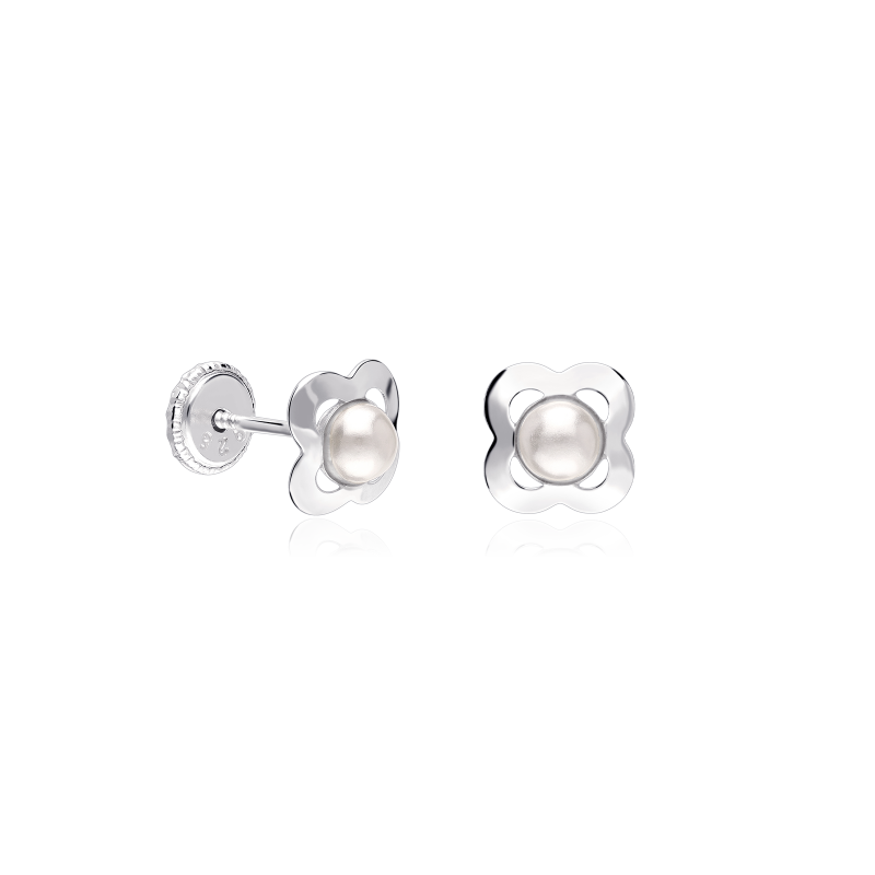 PENDIENTES "FLORE" PLATA Y PERLAS 6,5MM
