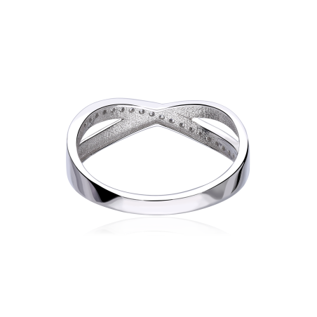 Anillo "Mawi" Colección Sabana Oro Blanco 18k y circonitas