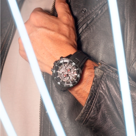 Reloj Lotus hombre esfera negra correa caucho negra 18945/6