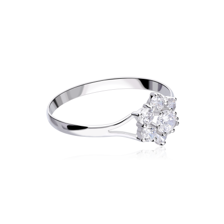 Anillo "Cane" Oro blanco 18k y Circonitas