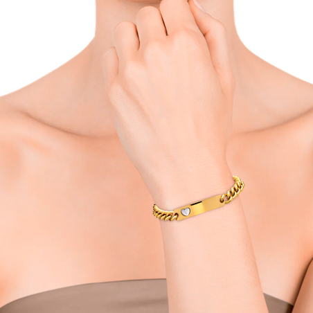 Pulsera Viceroy Acero dorado y placa 1367P01012