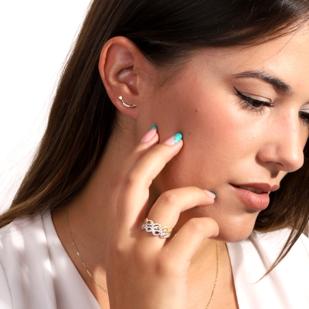Pendientes Oro 18k y circonitas "Arrow"