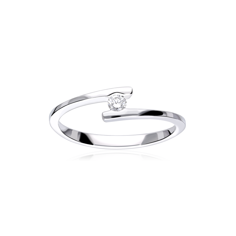 Anillo "Ancona" Oro Blanco 18k y Diamante 0.07 cts
