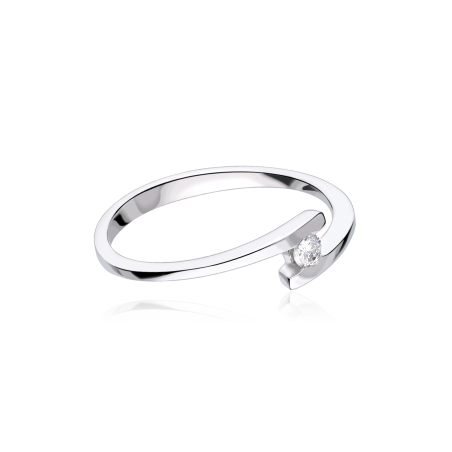 Anillo "Ancona" Oro Blanco 18k y Diamante 0.07 cts