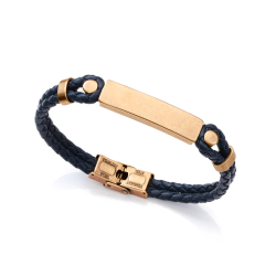 Pulsera Viceroy Acero y piel azul 1387P01013