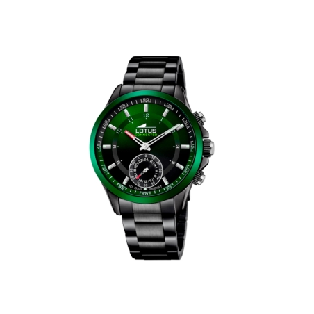 Reloj Lotus acero negro esfera verde hombre 18965/2