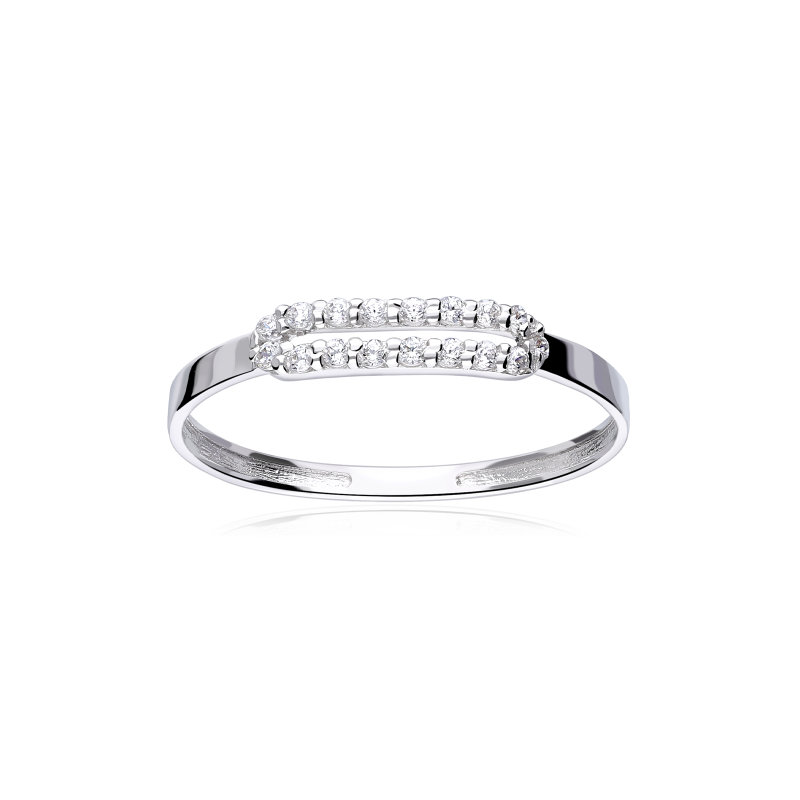 Anillo Oro 18k y circonitas "Belt"