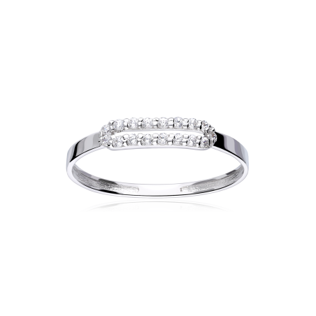 Anillo Oro 18k y circonitas "Belt"