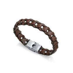 Pulsera Viceroy Acero y piel marrón 75082P01011