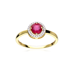 Anillo Oro 18k rub   y circonitas  Color life 