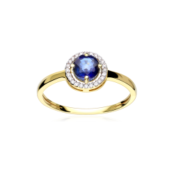 Anillo Oro 18k zafiro y circonitas "Color life"