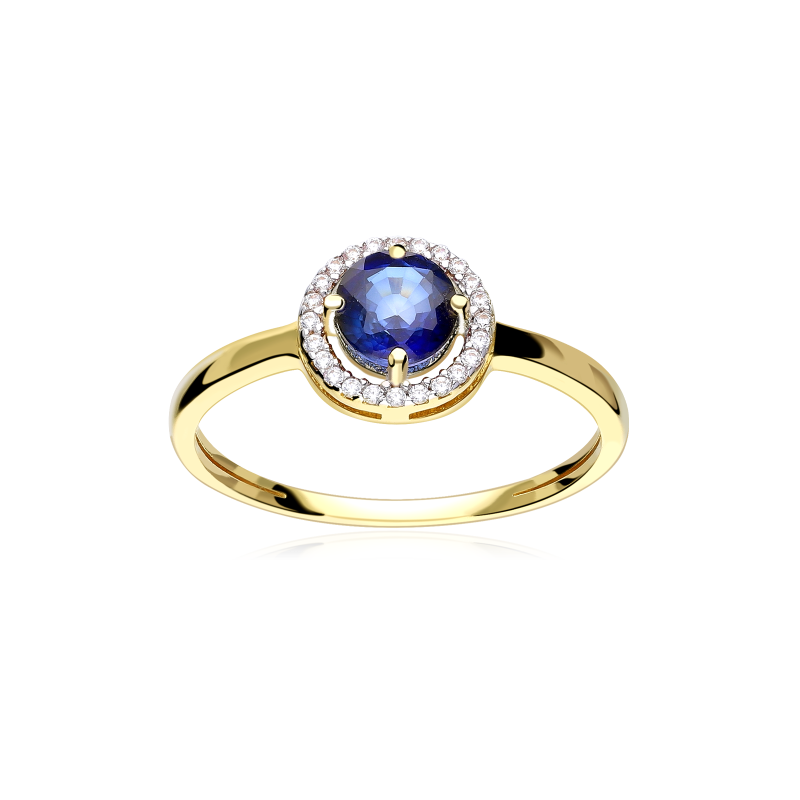 Anillo Oro 18k zafiro y circonitas "Color life"