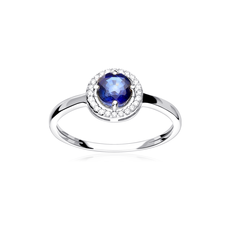 ANILLO "COLOR LIFE" ORO BLANCO 18K ZAFIRO Y CIRCONITAS