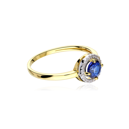 Anillo Oro 18k zafiro y circonitas "Color life"