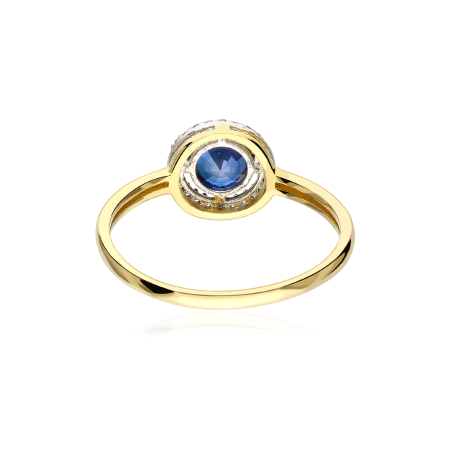 Anillo Oro 18k zafiro y circonitas "Color life"