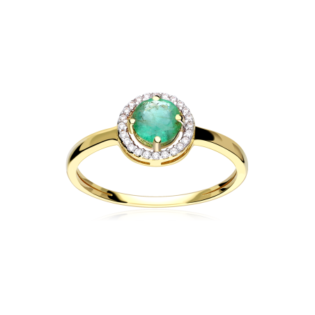 Anillo Oro 18k Esmeralda y circonitas "Color Life"
