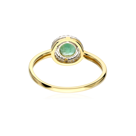 Anillo Oro 18k Esmeralda y circonitas "Color Life"