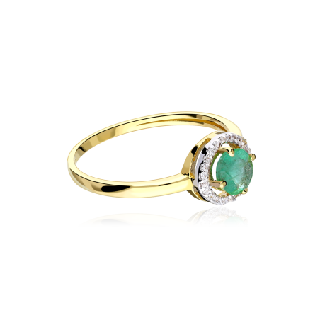 Anillo Oro 18k Esmeralda y circonitas "Color Life"