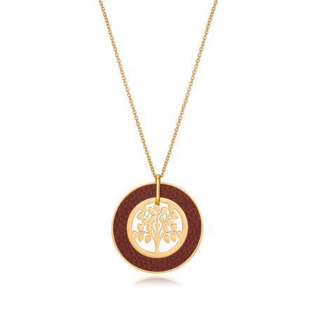 Collar Viceroy Acero dorado y piel 1346C01211