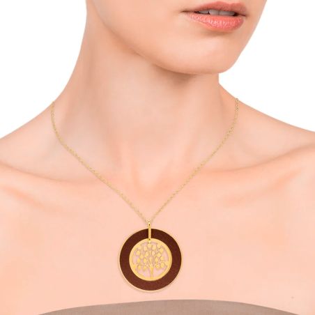 Collar Viceroy Acero dorado y piel 1346C01211