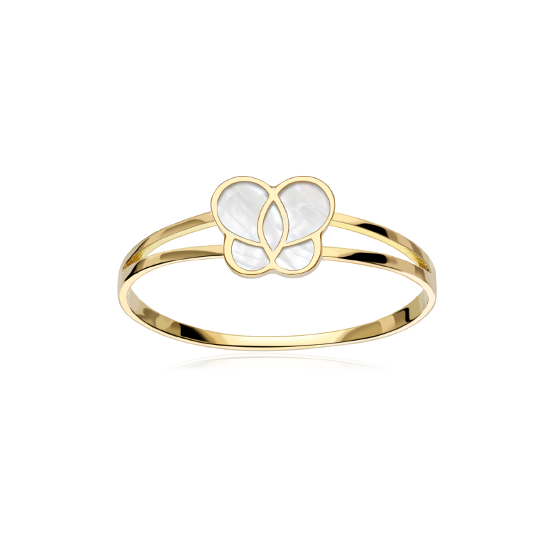 Anillo Oro 18k y nácar "Farfalle"