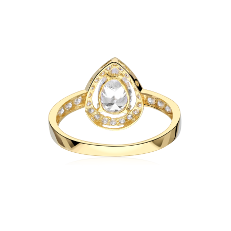 Anillo Oro 18k y circonita "Lágrima"