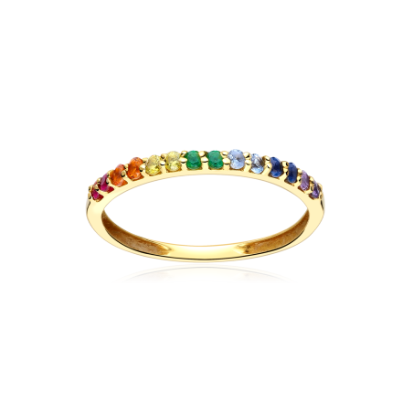 ANILLO "LOLLIPOP" ORO 18k Y CIRCONITAS DE COLORES