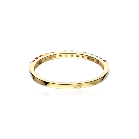 ANILLO "LOLLIPOP" ORO 18k Y CIRCONITAS DE COLORES