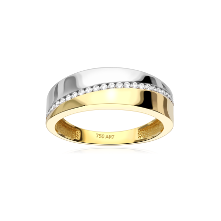 Anillo Oro bicolor 18k y circonitas "Nuria"
