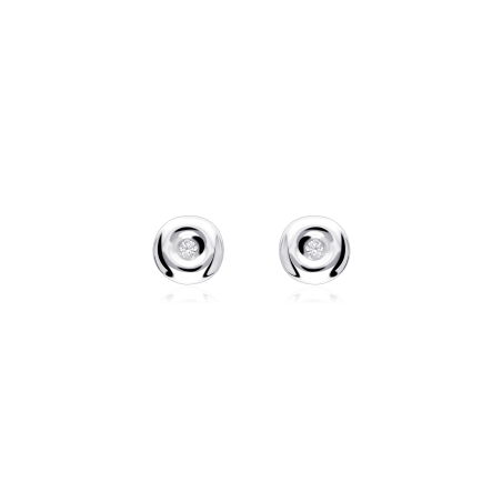 Pendientes Chatón "Roy" diamante y oro blanco 18k