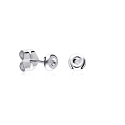 Pendientes Chatón "Roy" diamante y oro blanco 18k