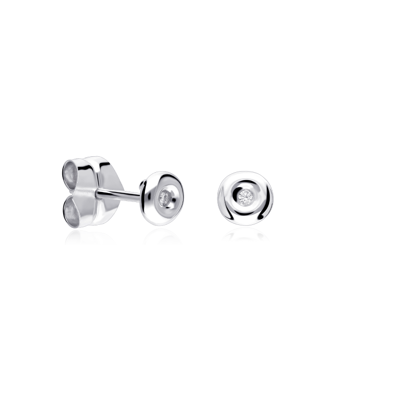 Pendientes Chatón "Roy" diamante y oro blanco 18k
