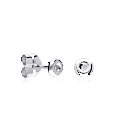 Pendientes Chatón "Roy" diamante y oro blanco 18k
