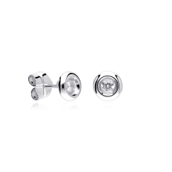 Pendientes Chatón "Mila" diamante y oro blanco 18k