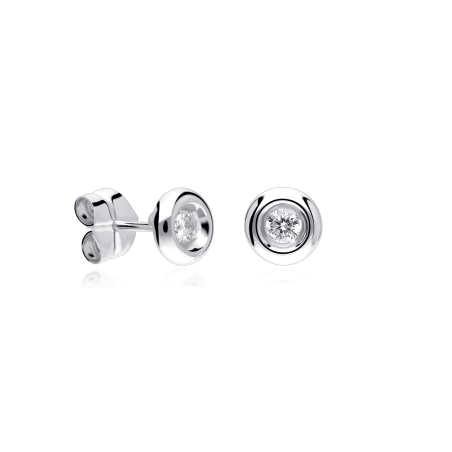 Pendientes Chatón "Mila" diamante y oro blanco 18k
