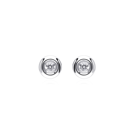 Pendientes Chatón "Mila" diamante y oro blanco 18k