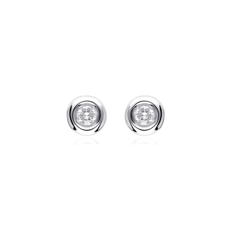 Pendientes Chatón "Mila" diamante y oro blanco 18k