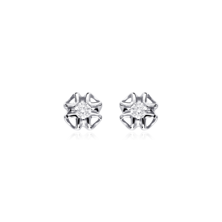 Pendientes "Bloss" diamante y oro blanco 18k