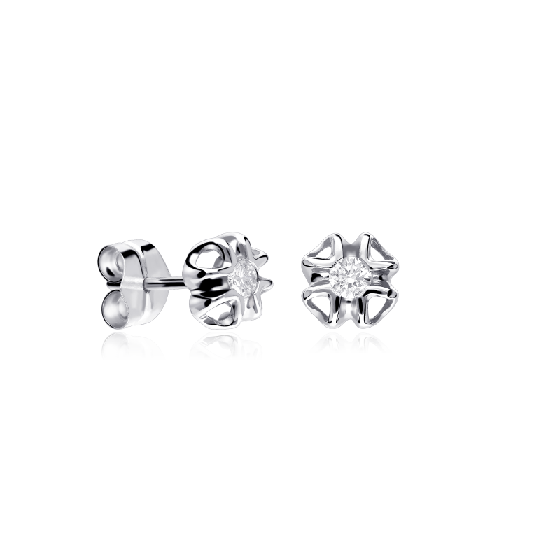 Pendientes Oro 18k y diamantes 0.20cts "Bloss"