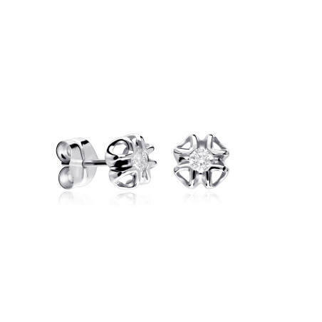 Pendientes "Bloss" diamante y oro blanco 18k